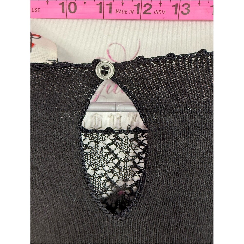 DRA LOS ANGELES shirt black Lace Sleeve Knit Top new with tags - Picture 13 of 15